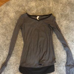 Lululemon black gray long sleeve size X1